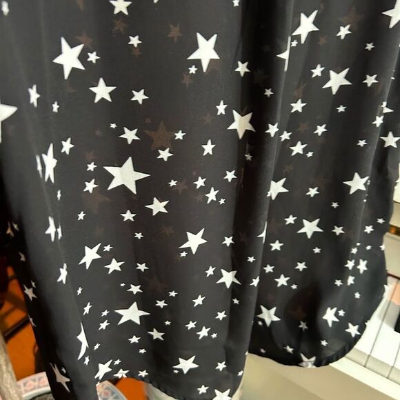 Stella Tweed Black Starry Blouse Size Medium - Picture 16 of 16